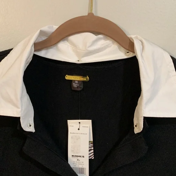 Dana Buchman 3/4 sleeve sweater w/removable collar & sleeve cuffs NWT. Size XL - Picture 3 of 6